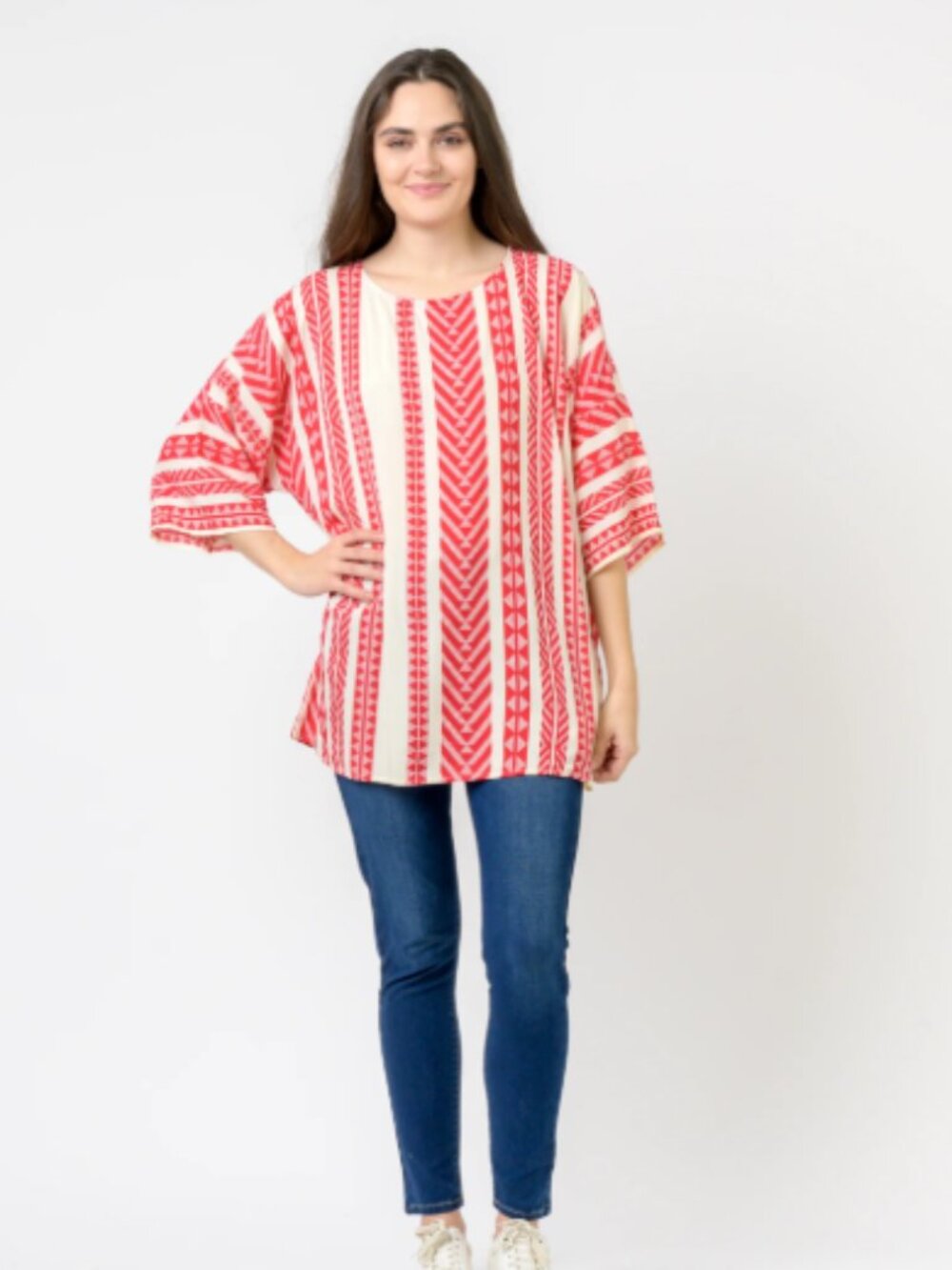 12.) Rhea Aztec Print Top - Picture 4 of 9